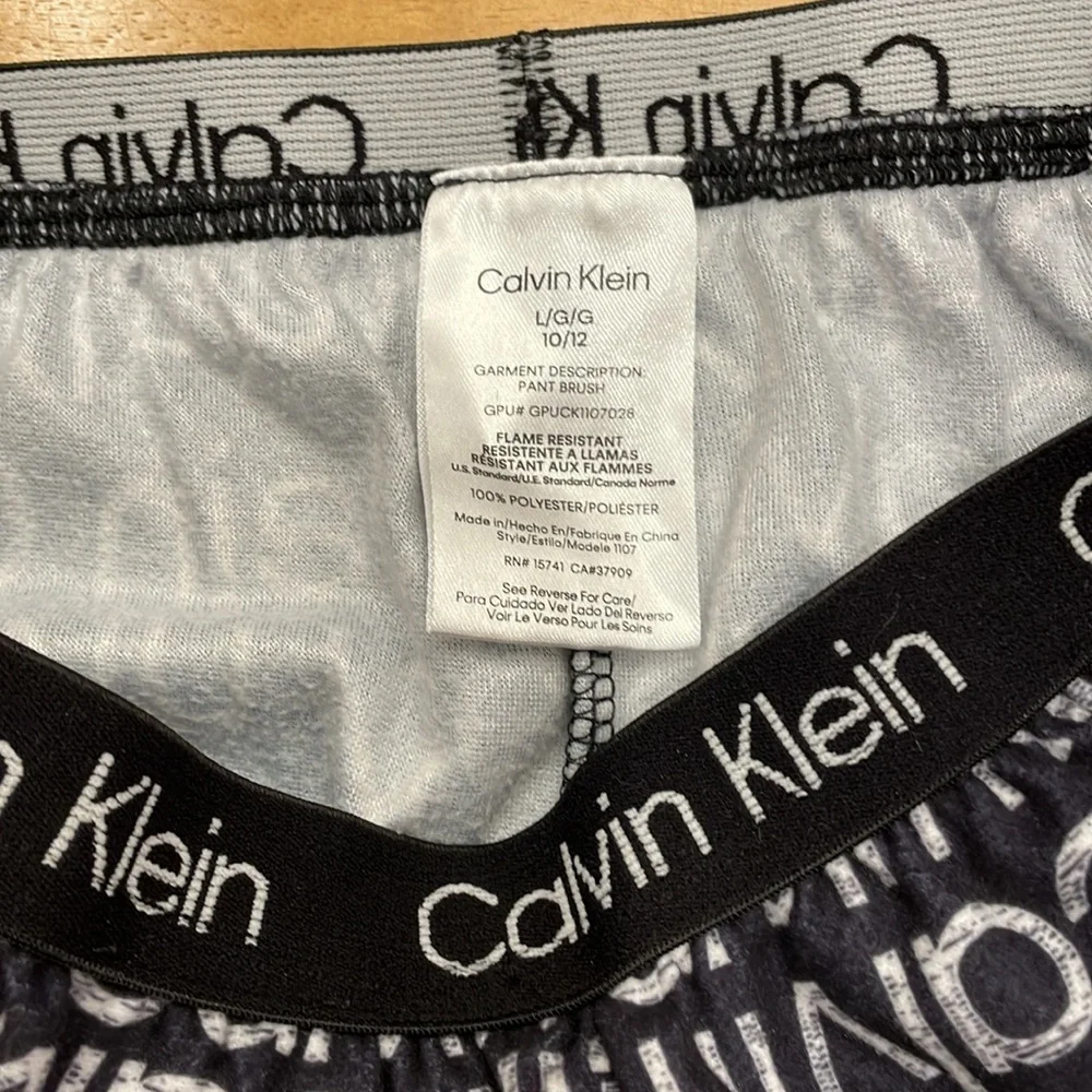 Calvin Klein Girls Pajama Bottoms Loungewear Large 10/12 Navy and White